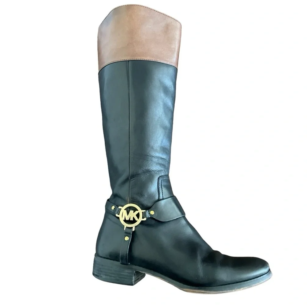 Michael Kors Leather Fulton Harness Equestrian Riding Boot Size 9
